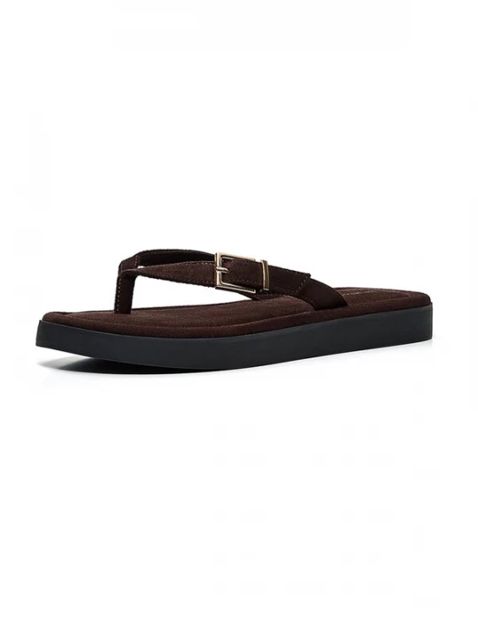 Foto van product Bershka Teenslipper chocoladebruin