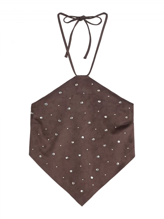 Foto van product Bershka Top ivoor / chocoladebruin
