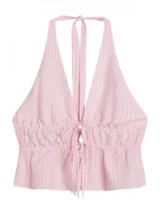 Foto van product Bershka Top lichtroze / wit