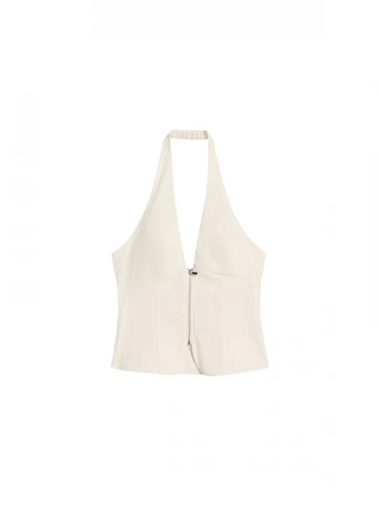Foto van product Bershka Top sand / wit