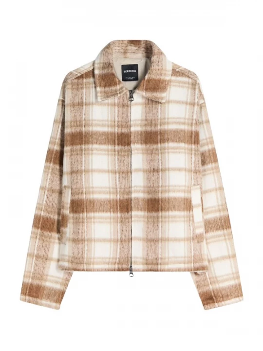 Foto van product Bershka Tussenjas bruin / cappuccino / wit