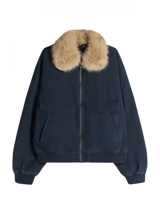 Foto van product Bershka Tussenjas donkerbeige / navy