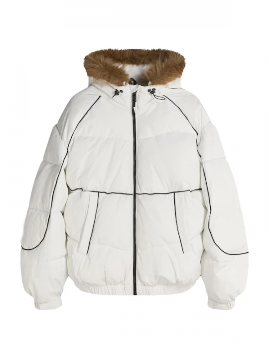 Foto van product Bershka Winterjas bruin / zwart / wit