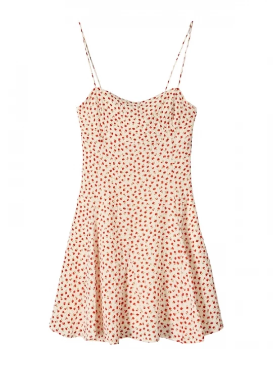 Foto van product Bershka Zomerjurk beige / kaki / knalrood
