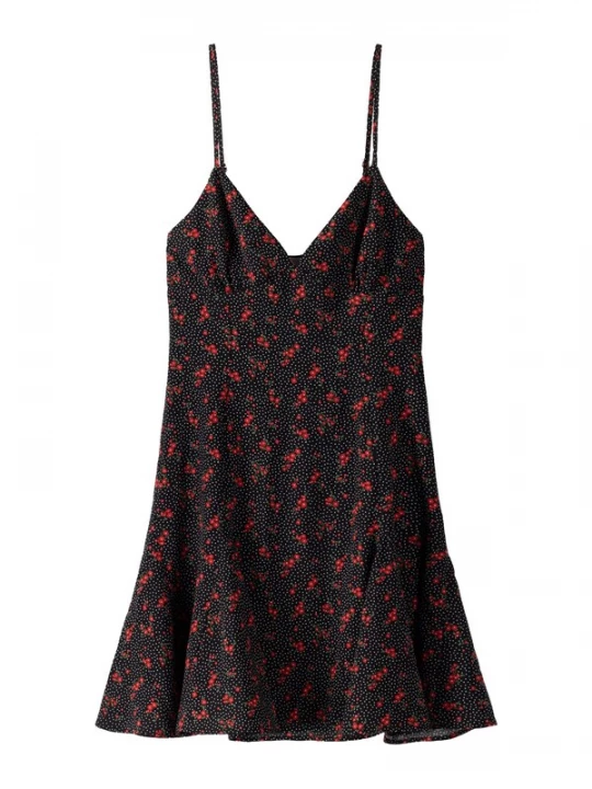 Foto van product Bershka Zomerjurk donkergroen / rood / zwart / wit