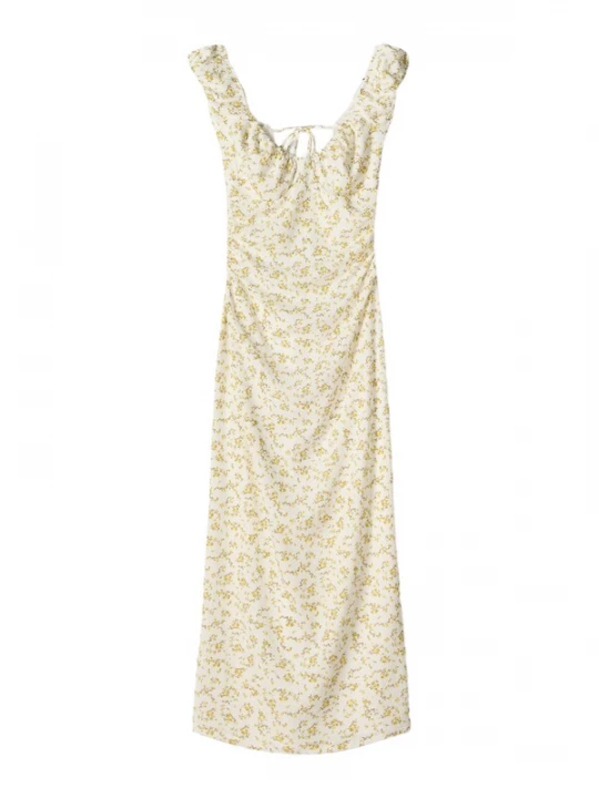 Foto van product Bershka Zomerjurk geel / wit