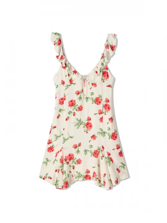 Foto van product Bershka Zomerjurk groen / donkergroen / rood / wit