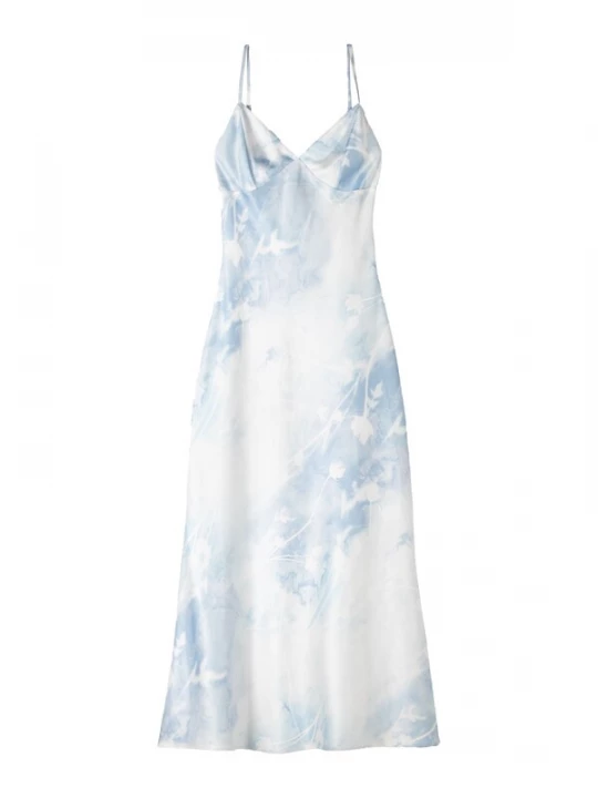 Foto van product Bershka Zomerjurk lichtblauw / wit