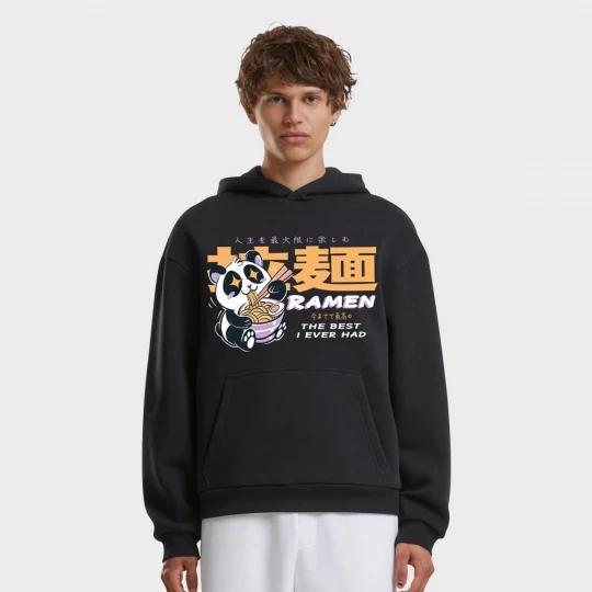 Foto van product Best Ramen Fluffy Hoody Mister Tee zwart