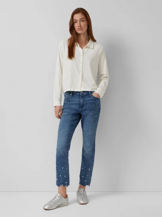 Foto van product Betsy enkeljeans / slim fit / mid rise / slanke pijp / parel detail s.Oliver blauw