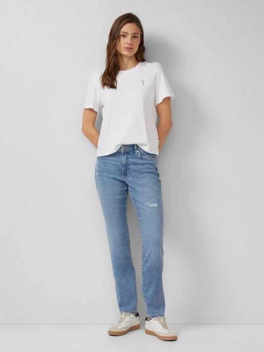 Foto van product Betsy jeans / slim fit / mid rise / slanke pijp / destroyed effect s.Oliver blauw