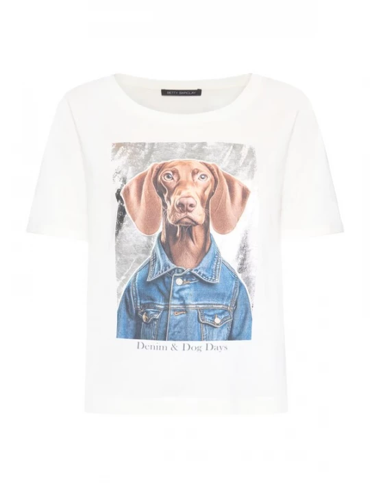 Foto van product Betty Barclay Shirt blauw denim / bruin / lichtgrijs / wit