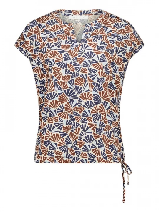 Foto van product Betty & Co Shirt crème / bruin / violetblauw