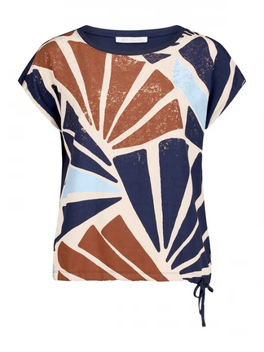 Foto van product Betty & Co Shirt crème / navy / lichtblauw / cognac