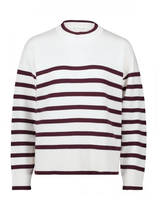 Foto van product Betty & Co Trui merlot / wit