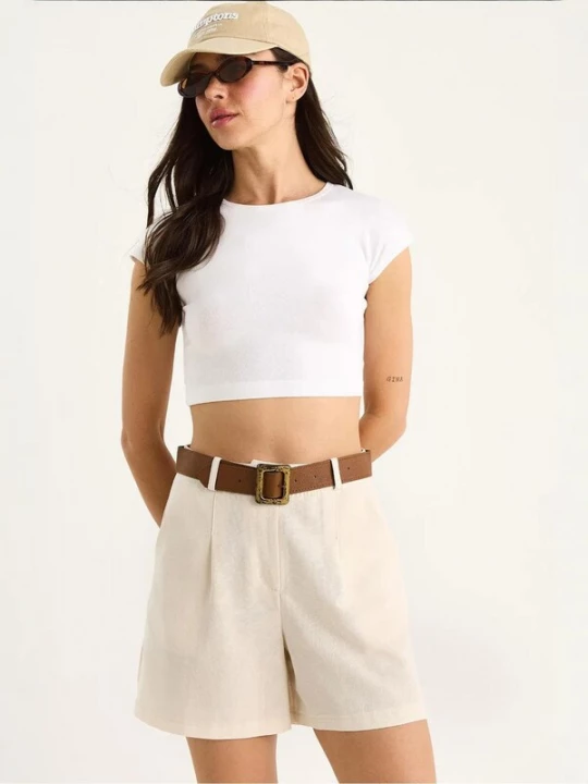 Foto van product Bianco Lucci Bandplooibroek taupe