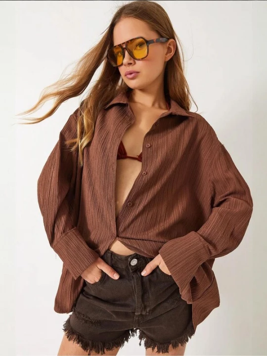 Foto van product Bianco Lucci Blouse chocoladebruin