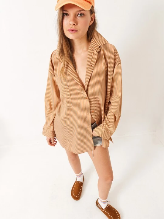 Foto van product Bianco Lucci Blouse crème / camel