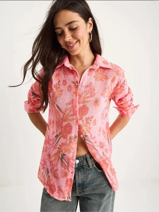 Foto van product Bianco Lucci Blouse oranje / pink / bloedrood