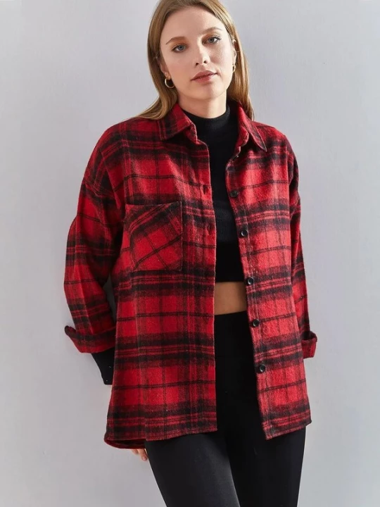 Foto van product Bianco Lucci Blouse rood / zwart