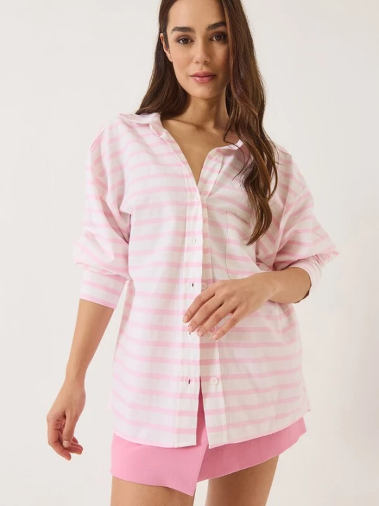 Foto van product Bianco Lucci Blouse rosa / wit