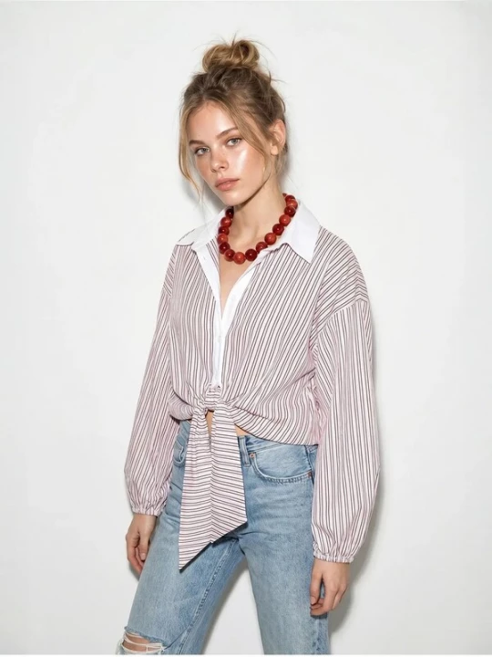 Foto van product Bianco Lucci Blouse rosa / zwart