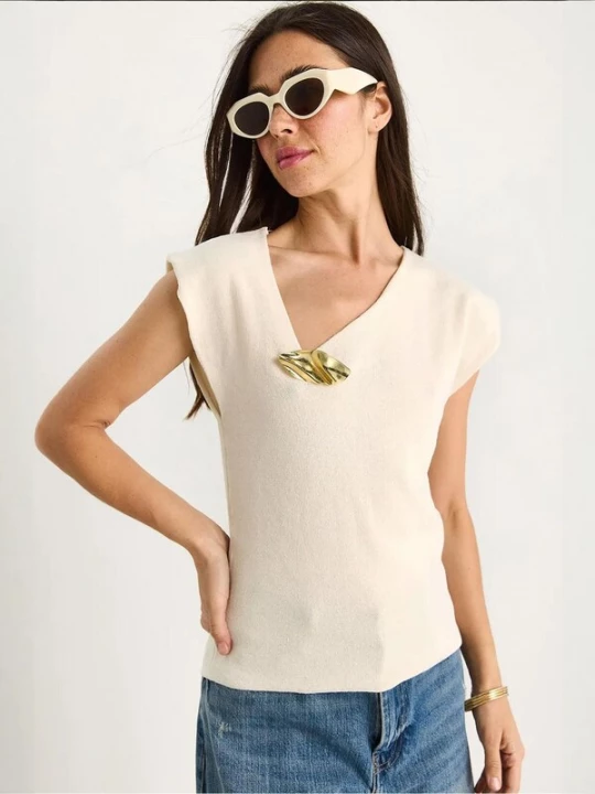 Foto van product Bianco Lucci Gebreide top ecru