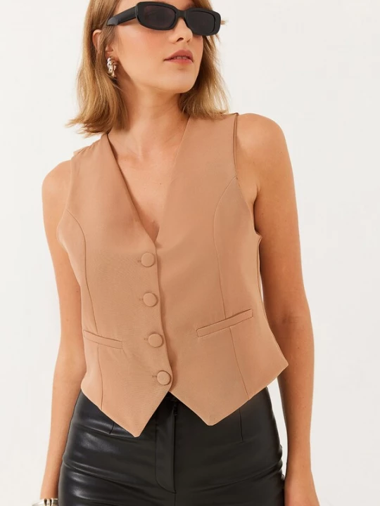 Foto van product Bianco Lucci Gilet sand