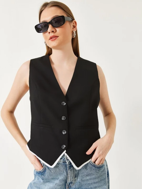 Foto van product Bianco Lucci Gilet zwart / wit