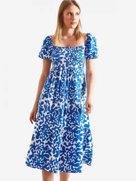 Foto van product Bianco Lucci Jurk blauw / wit