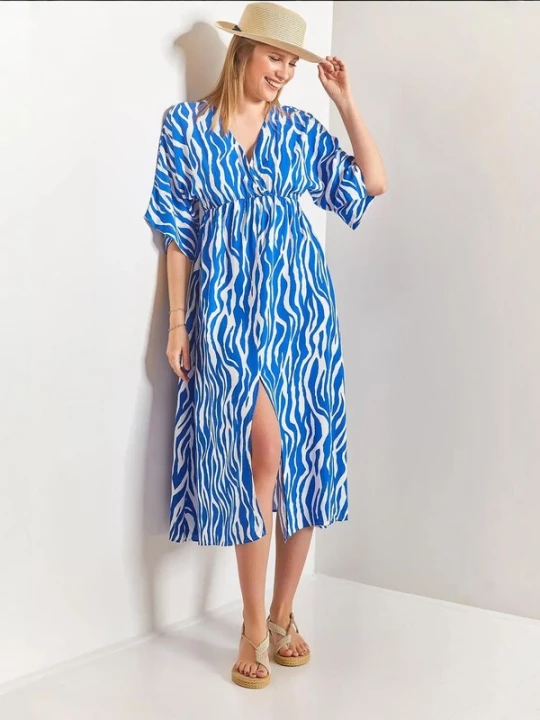 Foto van product Bianco Lucci Jurk blauw / wit