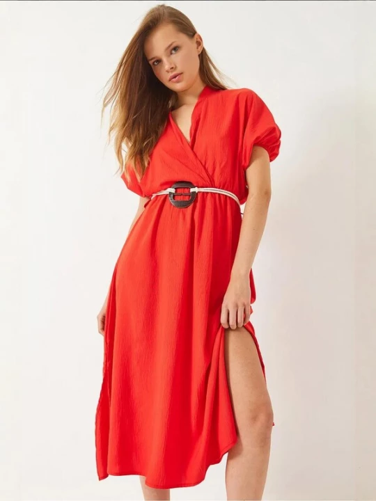 Foto van product Bianco Lucci Jurk knalrood