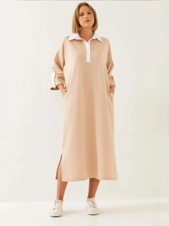 Foto van product Bianco Lucci Jurk nude / wit
