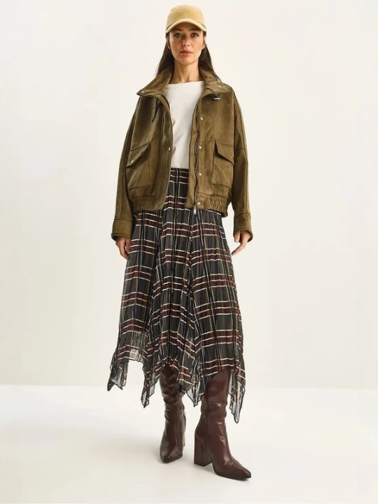 Foto van product Bianco Lucci Rok marine / chocoladebruin / groen / wit