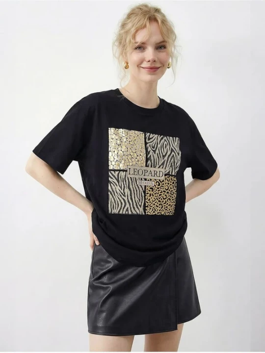 Foto van product Bianco Lucci Shirt beige / geel / zwart