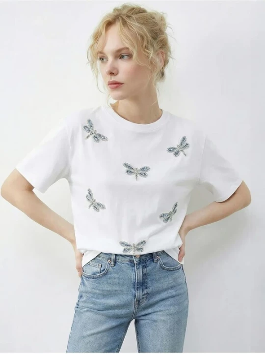 Foto van product Bianco Lucci Shirt blauw / zilver / wit