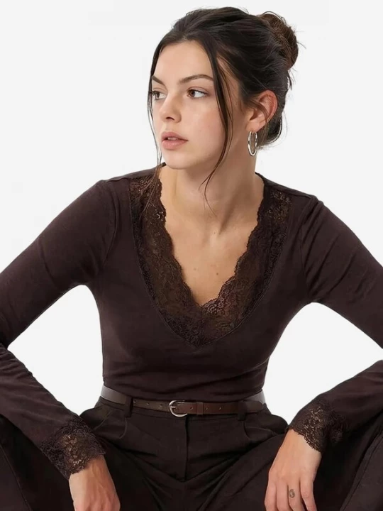 Foto van product Bianco Lucci Shirt chocoladebruin