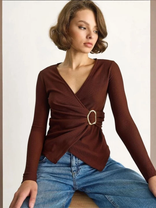 Foto van product Bianco Lucci Shirt chocoladebruin