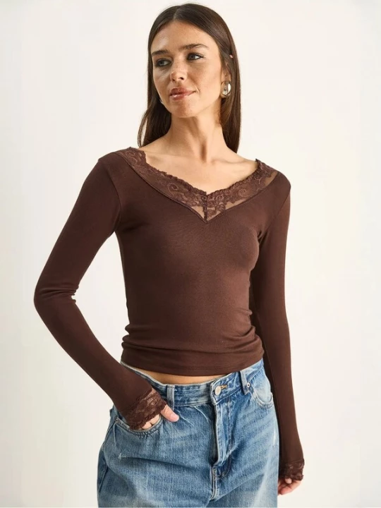 Foto van product Bianco Lucci Shirt chocoladebruin