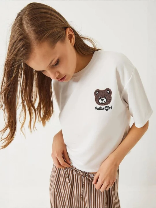 Foto van product Bianco Lucci Shirt chocoladebruin / zwart / wit