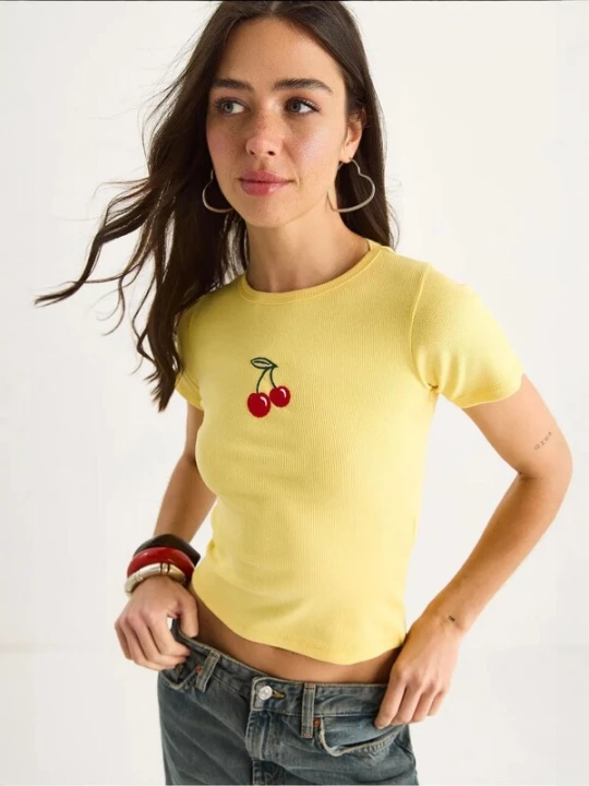 Foto van product Bianco Lucci Shirt geel / groen / rood