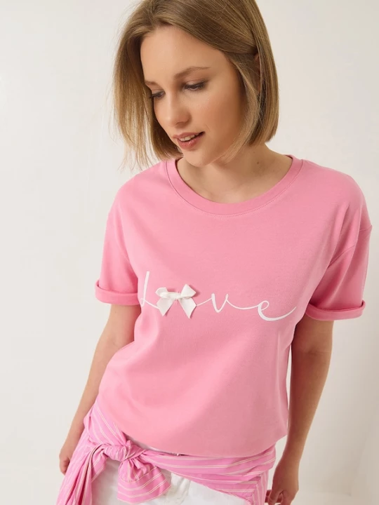 Foto van product Bianco Lucci Shirt lichtroze / wit