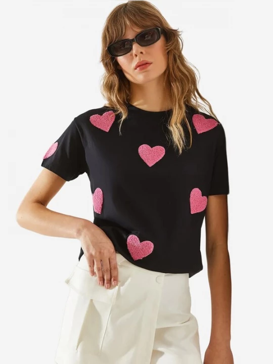 Foto van product Bianco Lucci Shirt lichtroze / zwart