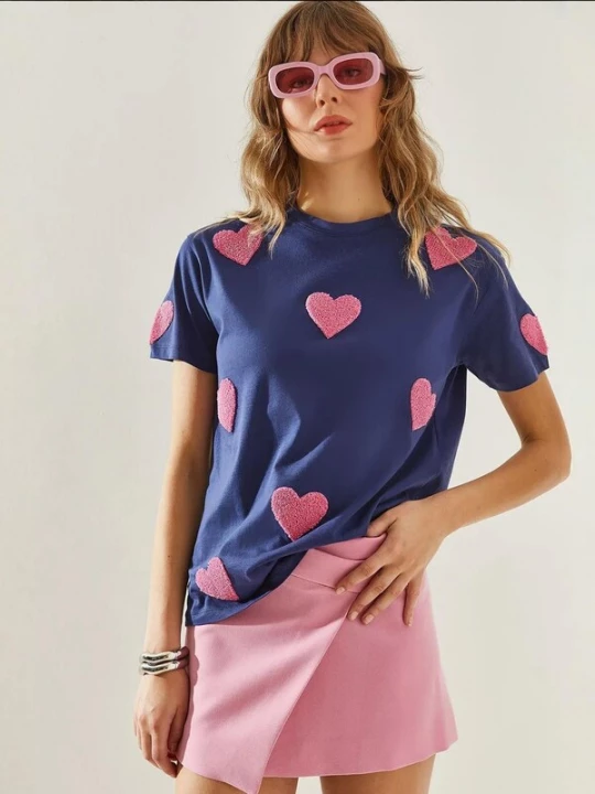 Foto van product Bianco Lucci Shirt marine / lichtroze