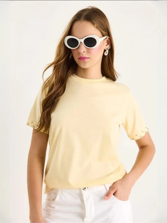 Foto van product Bianco Lucci Shirt pasteelgeel