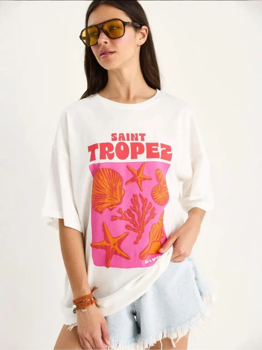 Foto van product Bianco Lucci Shirt rosa / rood / wit