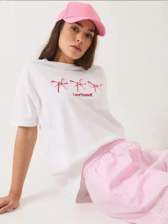 Foto van product Bianco Lucci Shirt rosa / rood / wit