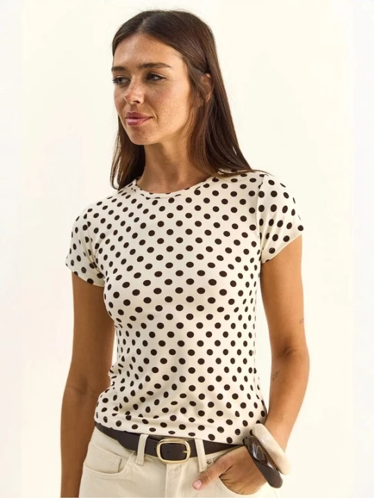 Foto van product Bianco Lucci Shirt zwart / natuurwit