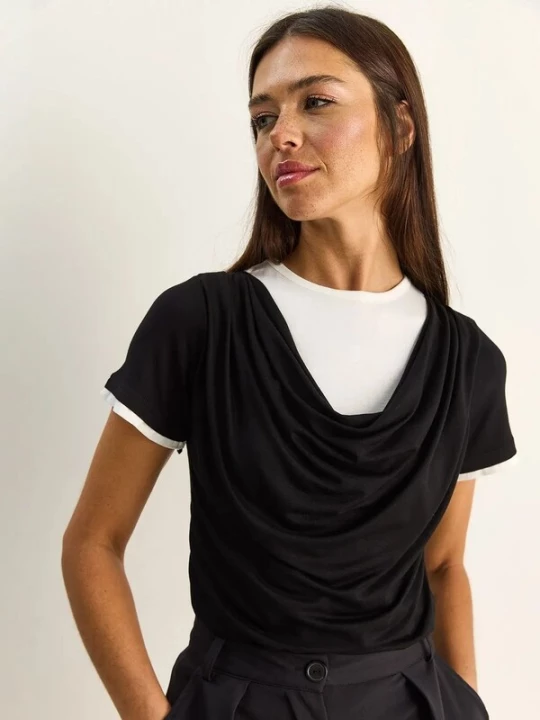 Foto van product Bianco Lucci Shirt zwart / wit