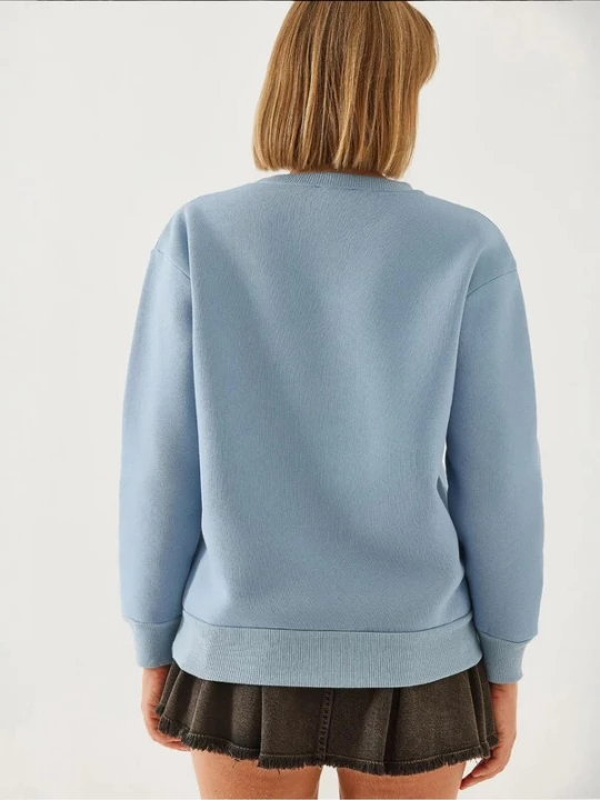 Foto van product Bianco Lucci Sweatshirt beige / duifblauw / bruin / zwart